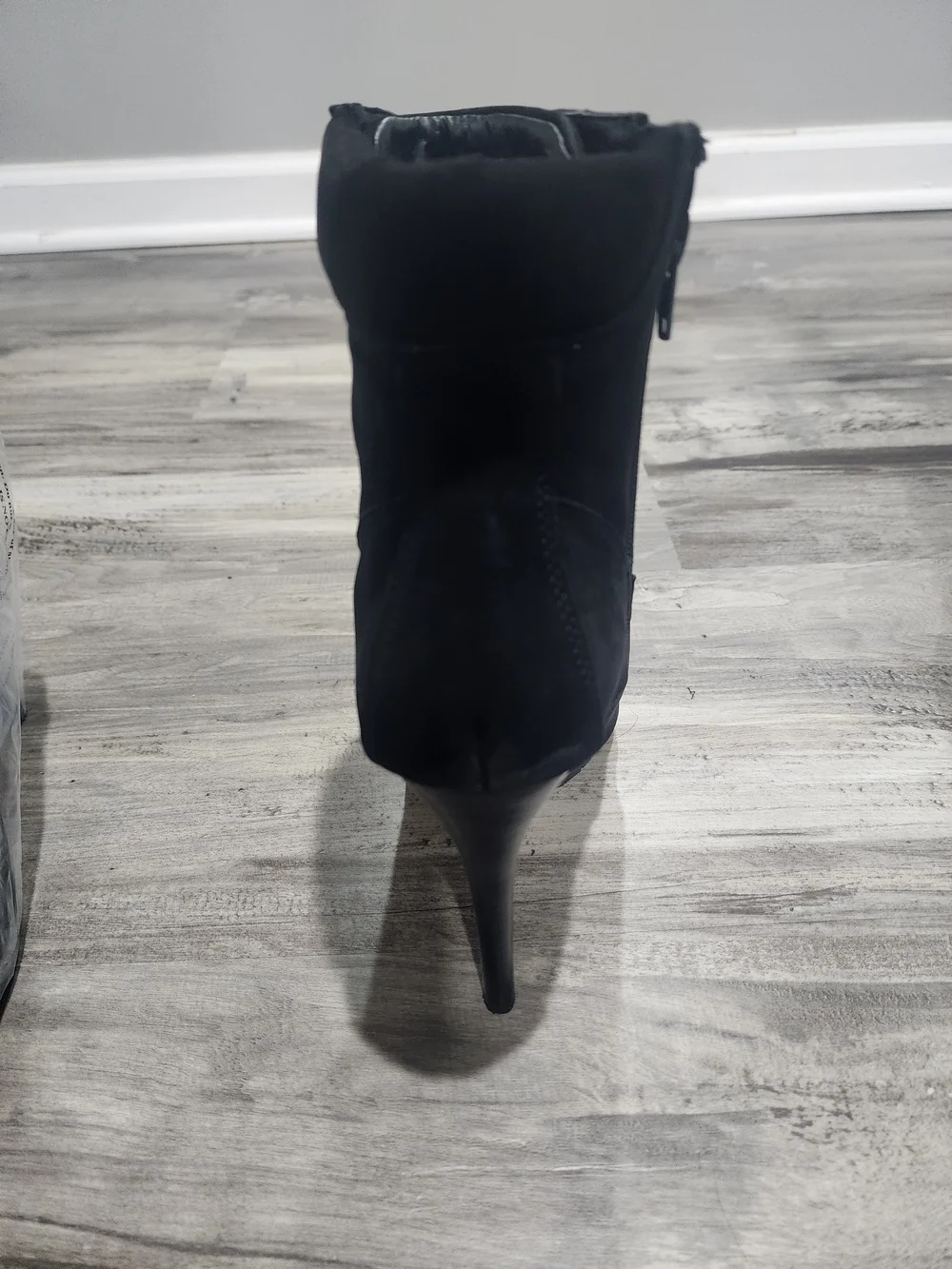 Steve Madden Black Suede Lace-Up Pointed Toe Ankle Bootie